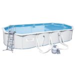 Овальный бассейн Bestway Hydrium 56604 (740х360х120 см ). серый. Наземный. полный комплект