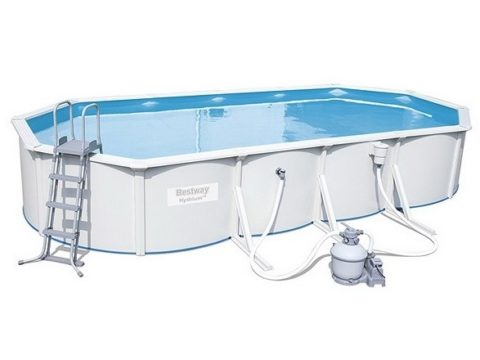 Овальный бассейн Bestway Hydrium 56604 (740х360х120 см ). серый. Наземный. полный комплект