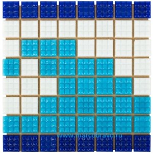 Плитка мозаичная AquaViva U-37 (20×20 мм). фриз-волна