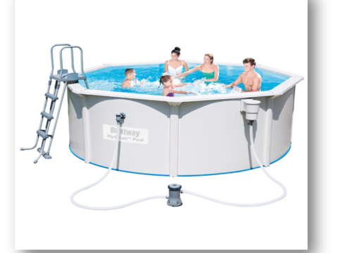Каркасный бассейн со стальным бортом Bestway Hydrium 300 х 120 см + 4 акссесуара