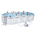 Овальный бассейн Bestway Hydrium 56369 (610х360х120 см). серый. Наземный. полный комплект