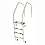 Лестница Flexinox SPECIAL OVERFLOW (с закладными в сборе) 4 ступени из стали AISI-316. для широкого борта