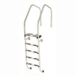 Лестница Flexinox SPECIAL OVERFLOW (крепление на фланцах) 5 ступеней из стали AISI-316. для широкого борта