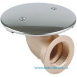 Слив донный из нержавеющий стали и бронзы Hugo Lahme Allfit 2015020 (38 м3/ч. Ø 168 мм. плитка). угловой