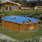 Овальный бассейн GRE PROV6188WO (610х375х132 см). облицовка Дерево. Наземный / Вкапываемый
