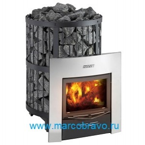Дровяная каменка для бани Harvia Legend 240 DUO (8-24 м3). средний вынос порта
