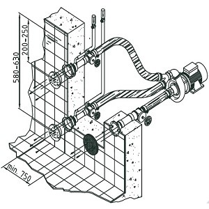 Гидромассажная установка арт. 8610020 Hugo Lahme Combi-Whirl 2. две форсунки