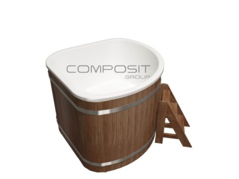 Купель композитная круглая «Корнер+» 160х160х110 см термососна