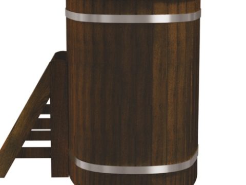 Купель композитная круглая «Стандарт+»  79х125х110 см термоясень