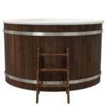 Купель композитная круглая «Корнер+» 160х160х110 см термоясень