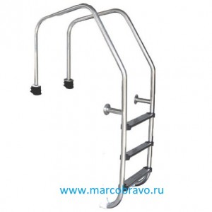 Лестница Aquaviva Overflow-315. 3 ступени. из стали AISI-304. для широкого борта