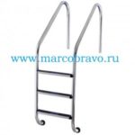 Лестница Flexinox OVERFLOW 4 ступени из стали AISI-304. для широкого борта