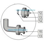 Комплект подсоединений вентиля к фильтру IML PS6104. арт. PS07444-1111