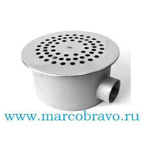 Слив донный из нержавеющий стали АТ 04.11 (30 м3/ч. Ø 250 мм. универсальный). круглый