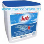 Двухкомпонентные хлорсодержащие таблетки HTH Maxitab Action 6 6 в 1. медленный и быстрый хлор. 5 кг  ЗАКАЗ ОТ 2-Х БАНОК